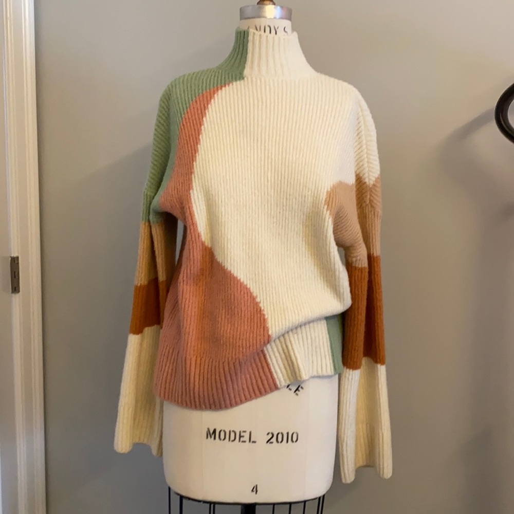 Oversized Neon Rose sweater purchased from ASOS. Size xs. Abstract design.